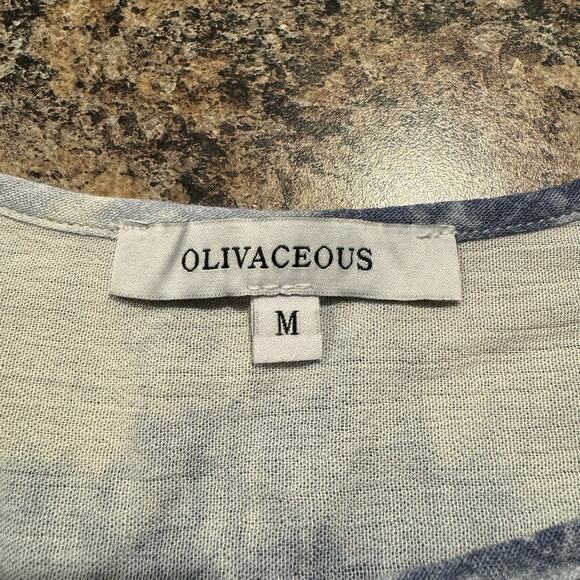 Dress Boho Tie Dye Cottage Festival Hippie 70s Beachy Coastal Casual Blue Medium - Picture 2 of 7